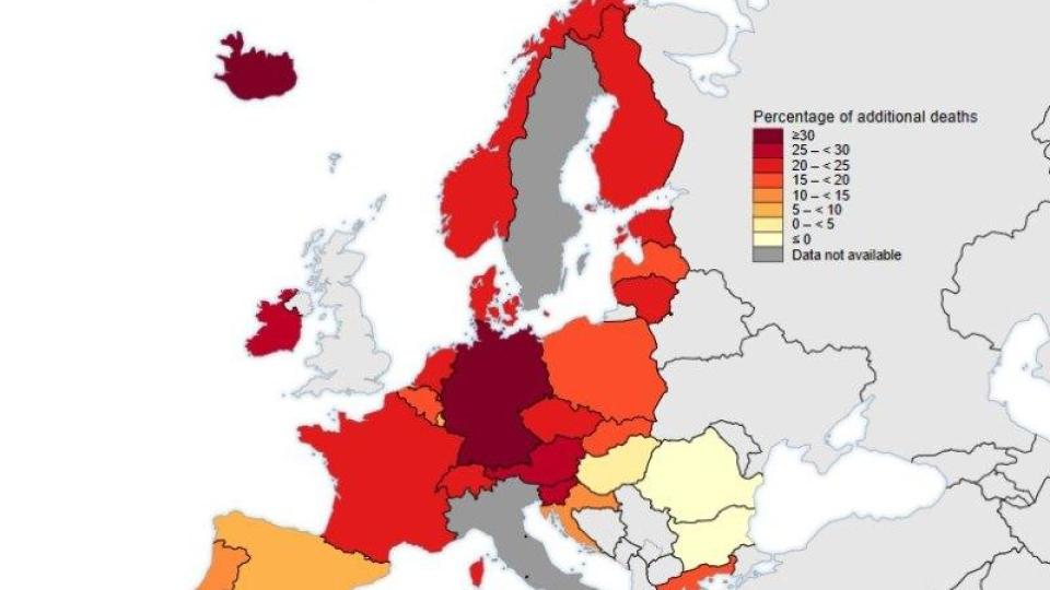 Завишена смъртност в ЕС през декември 2022 г., България и Румъния обаче не са засегнати