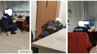 Общинар пусна снимки на дежурни полицаи в метрото, спящи и играещи на компютър
