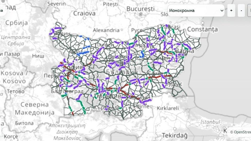 За първи път направиха карта, показваща пътните ремонти в страната