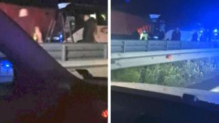 Един загинал и 18 ранени при сблъсъка на автобус и ТИР на входа на София